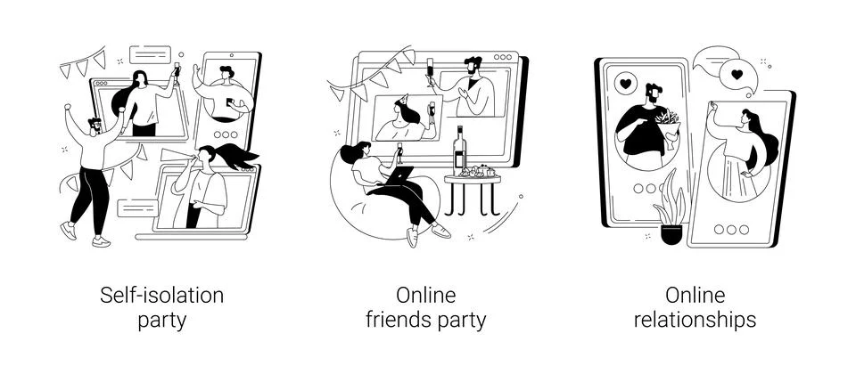 Isolation entertainment abstract concept vector illustrations. Stock Illustration