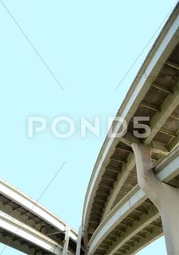Isolation of a freeway overpass with clipping path Stock Photos