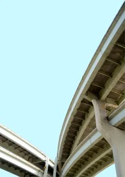 Isolation of a freeway overpass with clipping path Stock Photos