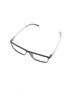 Isolation glasses on white background. black square eyeglass frames. square e Stock Photos