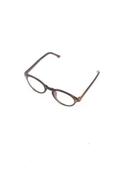 Isolation glasses on white background. brown round eyeglass frames in the pho Stock Photos