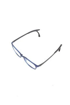 Isolation glasses on white background. doff blue square eyeglass frame. squar Stock Photos