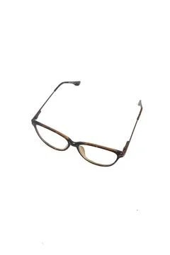 Isolation glasses on white background. leopard color cat eye glasses frames.  Stock Photos