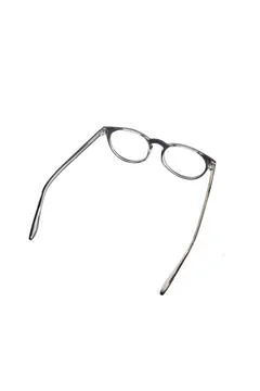 Isolation glasses on white background. round black eyeglass frames in the pho Stock Photos