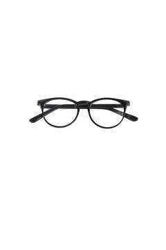 Isolation glasses on white background. round black eyeglass frames in the pho Stock Photos