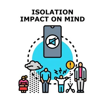 Isolation impact on mind concept illustration Stock Illustration