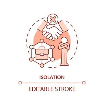 Isolation red concept icon 库存插图