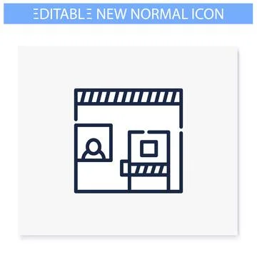 Isolation room line icon. Editable illustration Stock Illustration