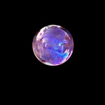 Isolation soap bubble in black background Stock Photos