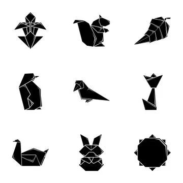Isoline icons set, simple style Stock Illustration