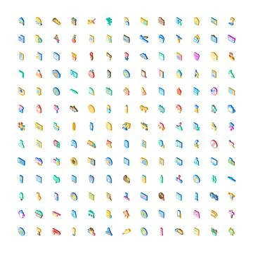 Isometic web icons set for interface design Stock Illustration