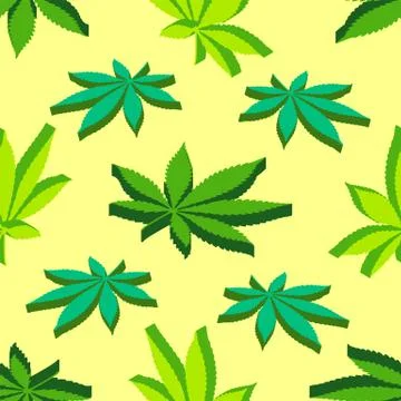 Isometrcic marijuana leafs seamless pattern. Illustrazione stock