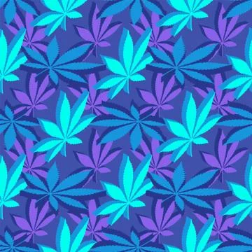 Isometrcic marijuana leafs seamless pattern. Stock Illustration
