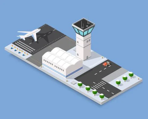 Isometric 3D airstrip Stock Illustration
