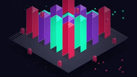 Isometric 3D Bar Chart Animation: Data Analysis, Growth, Statistics, Infogr.. Stock Footage 346661946
