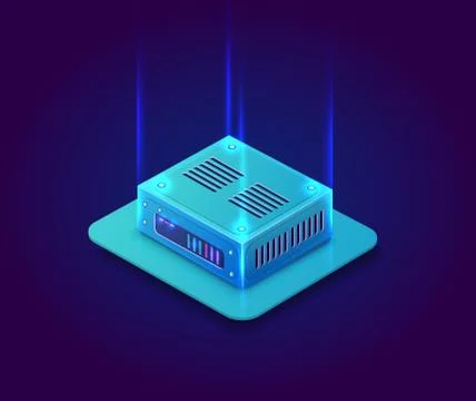 Isometric 3D blockchain Stock Illustration