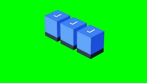 Isometric 3D Blocks Growing into a Solid Foundation Animation Stock Footage 347034089
