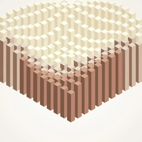 Isometric 3D Blocks Rising Abstract Background, Geometric Data Visualizatio.. Stock Footage 347262567