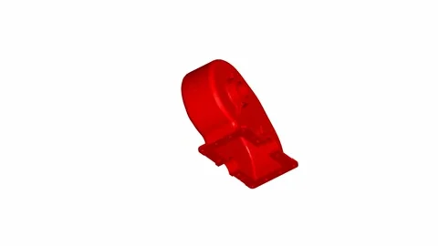 Isometric 3D CAD Rendering of a Red Mechanical Component, white background. Stock-Footage 335415042