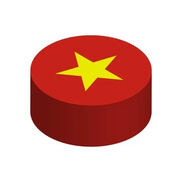 Isometric 3D circle vector flag of Vietnam Stock Illustration