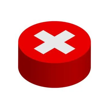 Isometric 3D circle vector flag of Switzerland Stockillustratie