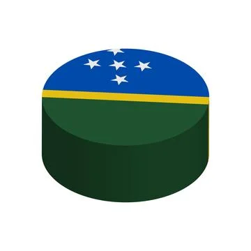 Isometric 3D circle vector flag of Solomon Islands Stock Illustration