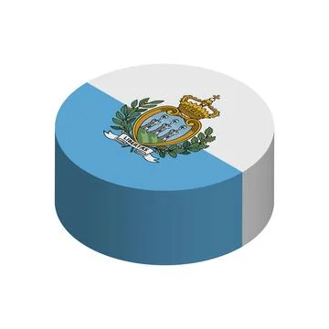 Isometric 3D circle vector flag of San Marino Stockillustratie