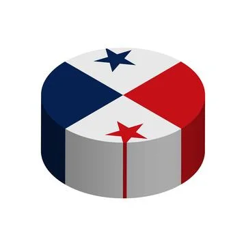 Isometric 3D circle vector flag of Panama Stock Illustration