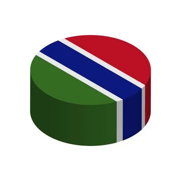 Isometric 3D circle vector flag of Gambia Illustrazione stock