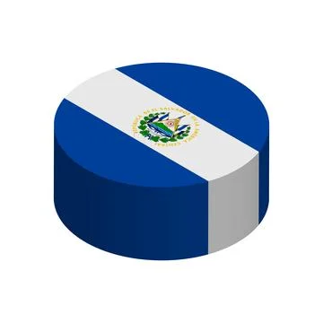 Isometric 3D circle vector flag of El Salvador Stockillustratie