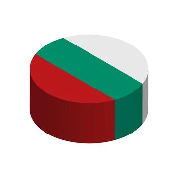 Isometric 3D circle vector flag of Bulgaria Stockillustratie