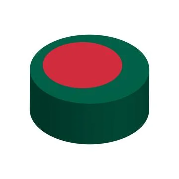 Isometric 3D circle vector flag of Bangladesh Stock Illustration