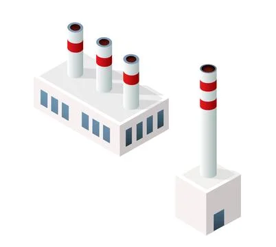 Isometric 3D city module industrial urban factory Stock Illustration