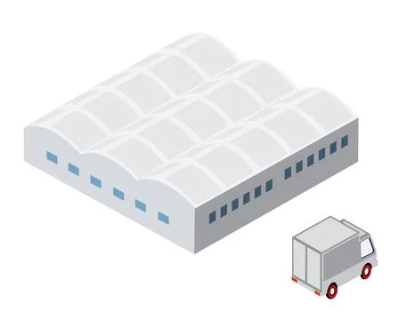Isometric 3D city module industrial urban factory Stock Illustration
