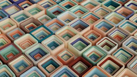 Isometric 3D Colorful Rectangles Background Stock Illustration