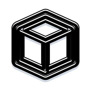 Isometric 3d cube abstract geometric vector design 库存插图