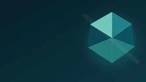 Isometric 3D cube diagram with geometric split sections on dark background Stock Illustration