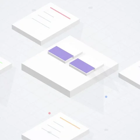 Isometric 3D graphic design, data visualization, abstract technology, white.. Stock Footage 347261880