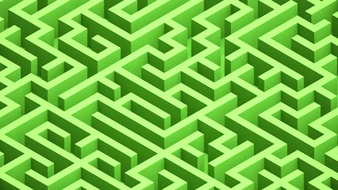 Isometric 3d green maze looping background Stock Footage 141836500
