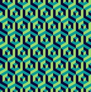 Isometric 3d hexagon seamless pattern background Stock Illustration