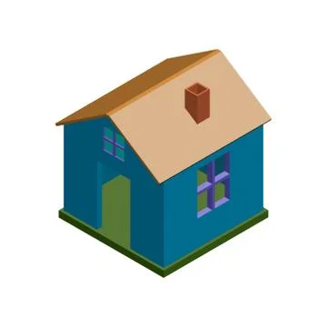 Isometric 3D house. Vector illustration. 스톡 일러스트
