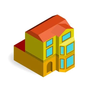 Isometric 3D house. Vector illustration. Stock Illustration