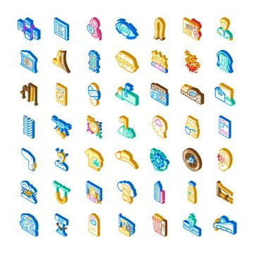 Isometric 3d icons collection representing modern business services イラスト素材