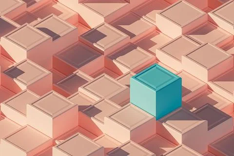 Isometric 3d illustration of chaotic pattern Stock Illustration