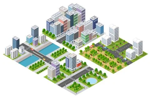 River Isometric Illustrations ~ River Isometric Vectors 