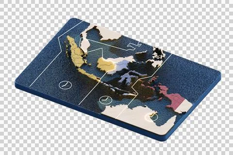 Isometric 3D Indonesia Time Zone Map イラスト素材