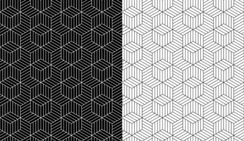 Isometric 3d line cube pattern background 스톡 일러스트