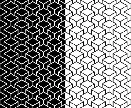 Isometric 3d line cube pattern background Illustrazione stock