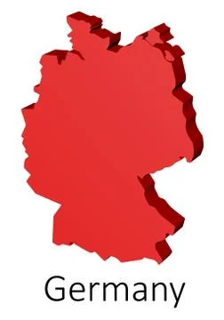 Isometric 3d model of Germany on a white background Stock Illustration