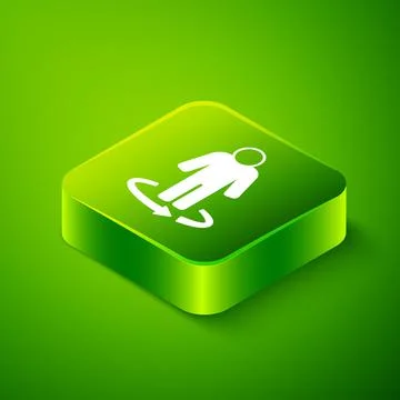 Isometric 3d modeling icon isolated on green background. Augmented reality or Stock Illustration